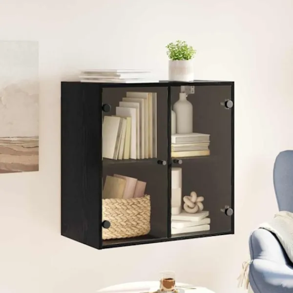 vidaXL Skåp>Väggskåp Svart Ek 68 x 37 x 68,5 cm Konstruerat trä