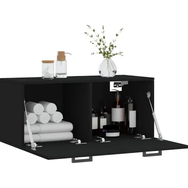 vidaXL Skåp>Väggskåp svart 80x36,5x35 cm konstruerat trä
