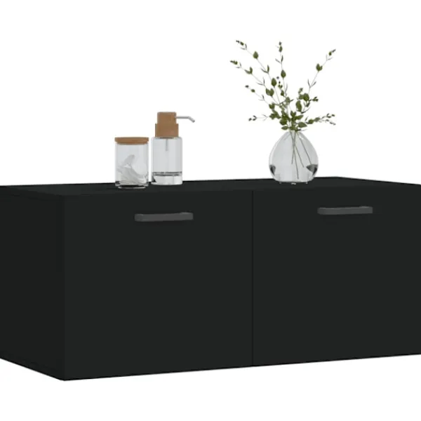 vidaXL Skåp>Väggskåp svart 80x36,5x35 cm konstruerat trä