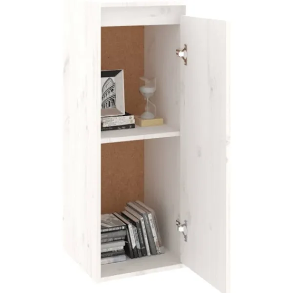 vidaXL Skåp>Väggskåp vit 30x30x80 cm massiv furu