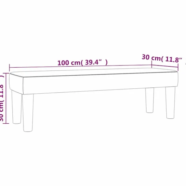 vidaXL Balkongmöbler>| bänk | Mörk 100 x 30 x 30 cm Sammet