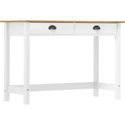 vidaXL Kontorsmöbler>Avlastningsbord Hill med 2 lådor 110x45x74 cm massiv furu
