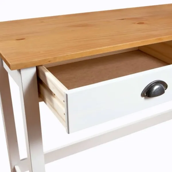 vidaXL Kontorsmöbler>Avlastningsbord Hill med 2 lådor 110x45x74 cm massiv furu