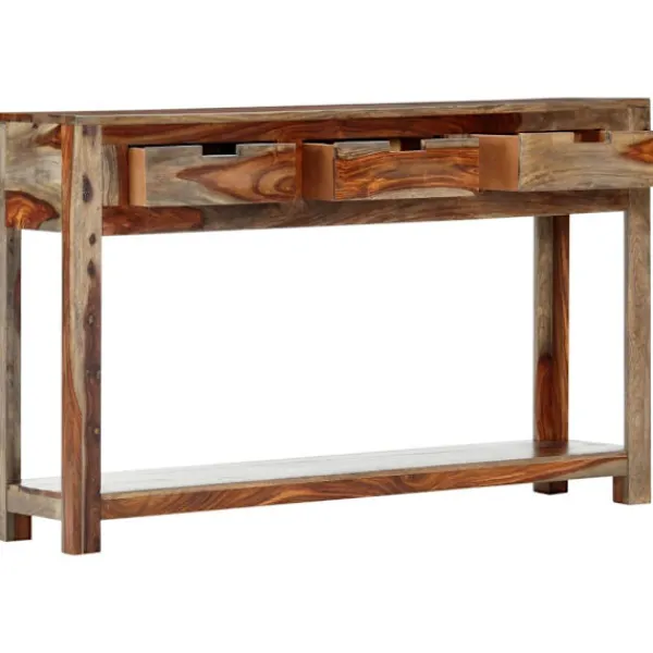 vidaXL Sideboards>Avlastningsbord med 3 lådor 120x30x75 cm massivt sheshamträ