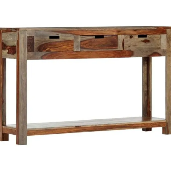 vidaXL Sideboards>Avlastningsbord med 3 lådor 120x30x75 cm massivt sheshamträ