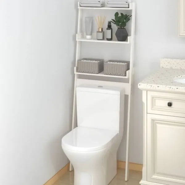 vidaXL Hyllor>Badrumshylla 63,5x32x179 cm massiv furu