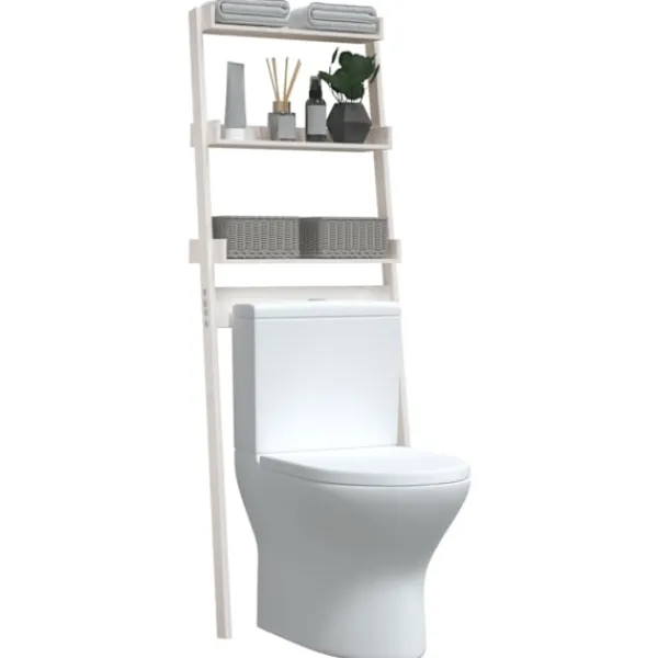vidaXL Hyllor>Badrumshylla 63,5x32x179 cm massiv furu