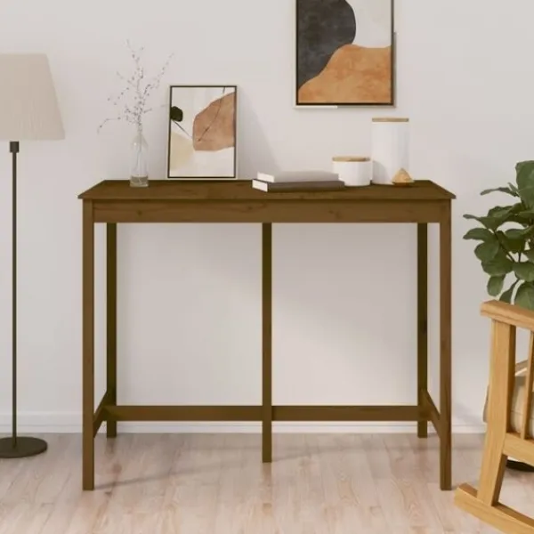 vidaXL Balkongmöbler>Barbord honungs 140x80x110 cm massivt furuträ