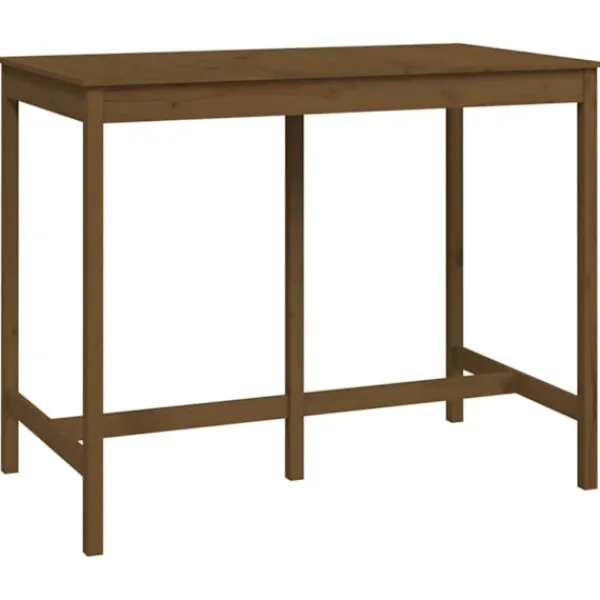 vidaXL Balkongmöbler>Barbord honungs 140x80x110 cm massivt furuträ