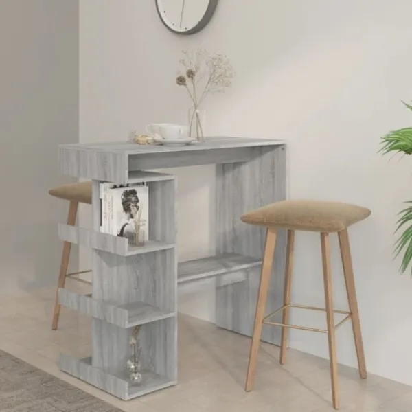 vidaXL Småbord>Barbord med hyllor sonoma 100x50x101,5 cm