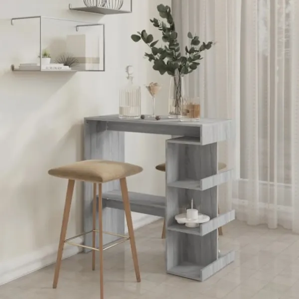 vidaXL Småbord>Barbord med hyllor sonoma 100x50x101,5 cm