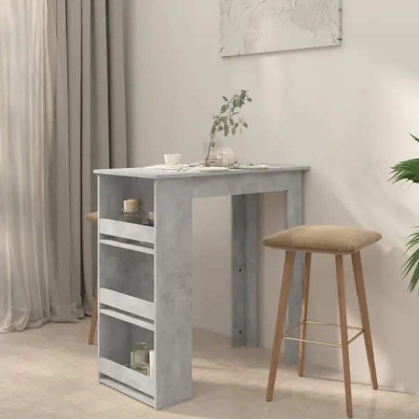 vidaXL Köksö>Barbord med hyllor betong 102x50x103,5 cm konstruerat trä