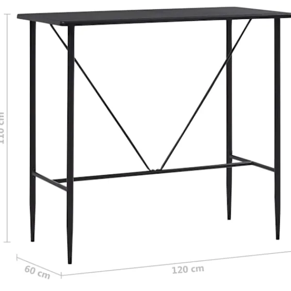 vidaXL Småbord>Barbord 120x60x110 cm MDF