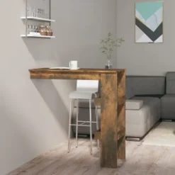 vidaXL Matbord>Barbord väggmonterat rökfärgad 102x45x103,5 cm konstruerat trä