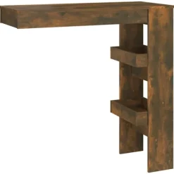 vidaXL Matbord>Barbord väggmonterat rökfärgad 102x45x103,5 cm konstruerat trä