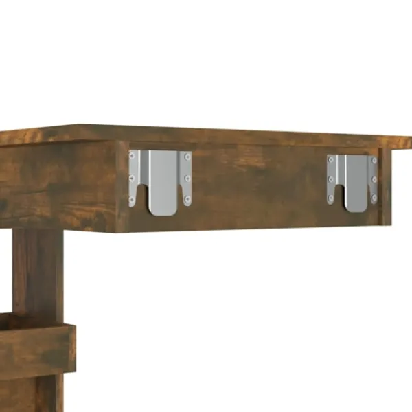 vidaXL Matbord>Barbord väggmonterat rökfärgad 102x45x103,5 cm konstruerat trä