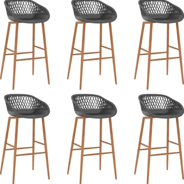 vidaXL Matgrupper>Bargrupp 7 delar och grå