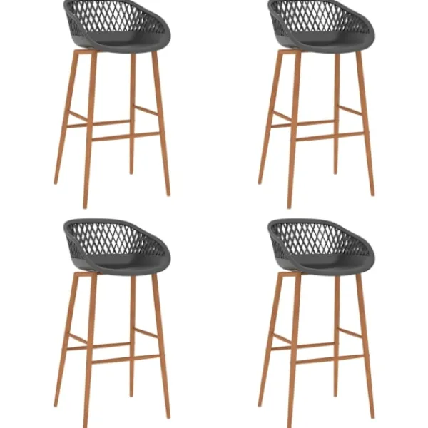vidaXL Matgrupper>Bargrupp 5 delar och grå