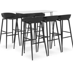 vidaXL Matgrupper>Bargrupp 7 delar och svart