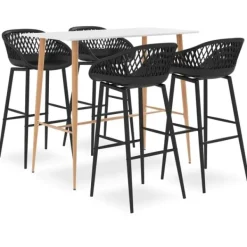 vidaXL Matgrupper>Bargrupp 5 delar och svart