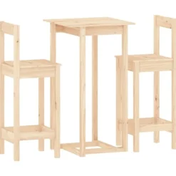 vidaXL Matgrupper>Barmöbler 3 delar massiv furu