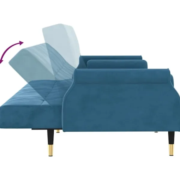 vidaXL Soffor>Bäddsoffa med dynor sammet