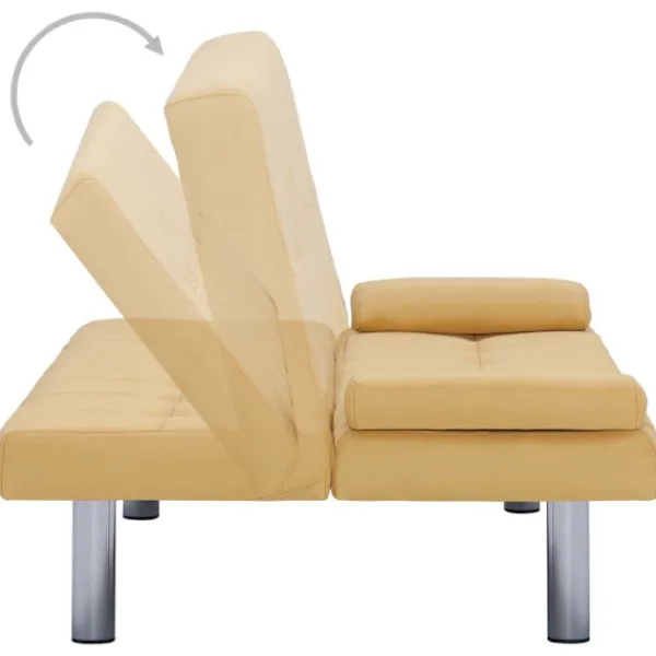 vidaXL Soffor>Bäddsoffa med två kuddar polyester