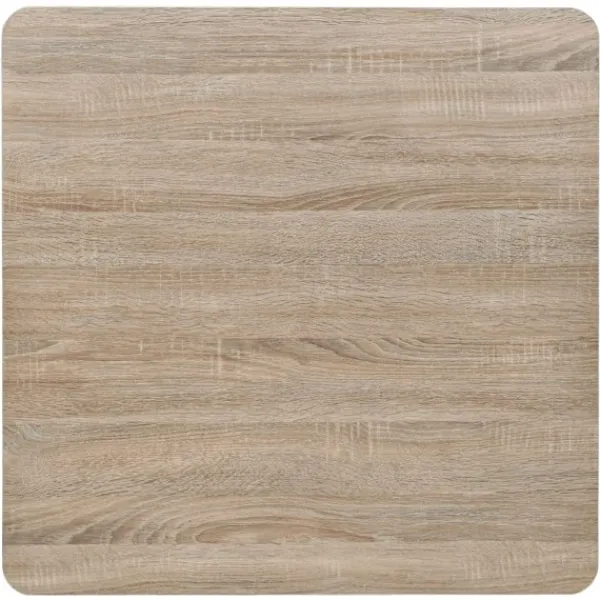 vidaXL Matgrupper>Bistrobord MDF och stål fyrkantigt 80x80x75 cm ekfärgad