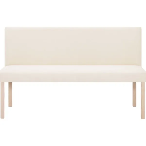 vidaXL Balkongmöbler>Bänk 139,5 cm polyester gräddvit