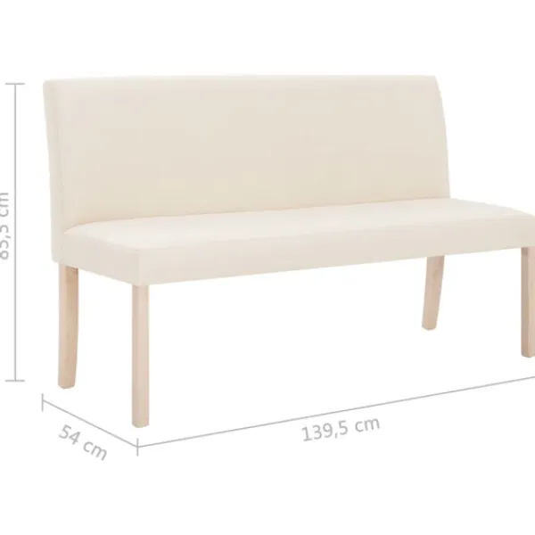 vidaXL Balkongmöbler>Bänk 139,5 cm polyester gräddvit