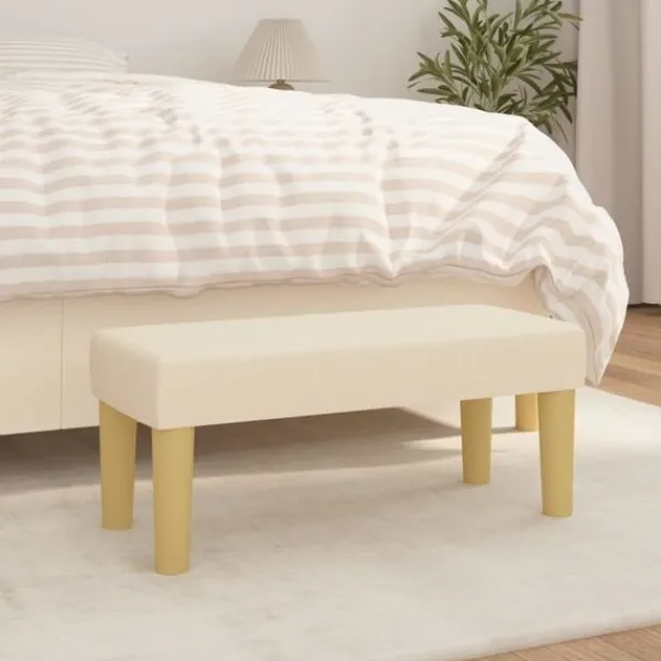 vidaXL Balkongmöbler>Bänk gräddvit 70x30x30 cm tyg