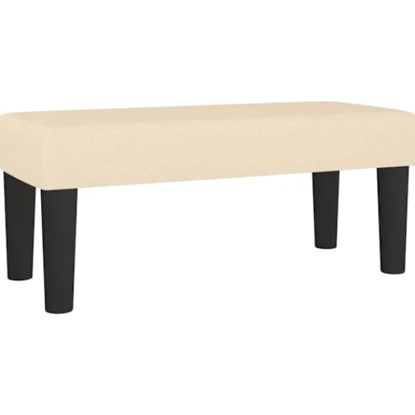 vidaXL Sittpuffar>Bänk gräddvit 70x30x30 cm tyg
