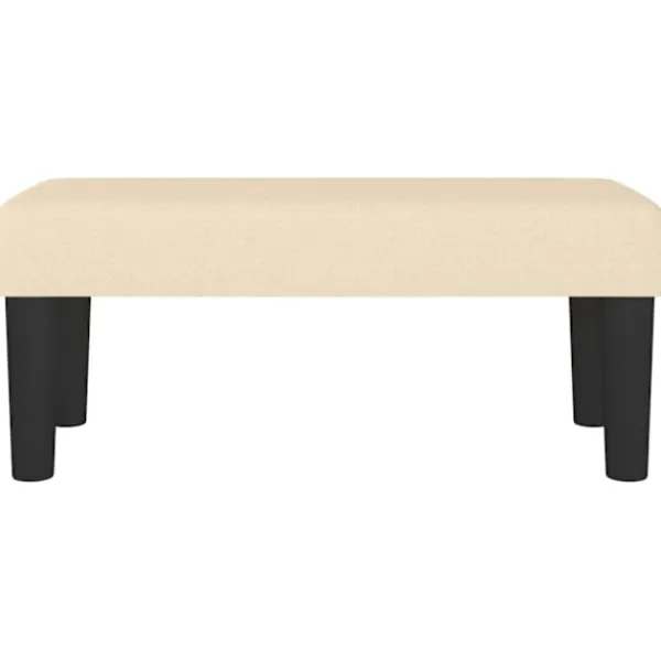 vidaXL Sittpuffar>Bänk gräddvit 70x30x30 cm tyg