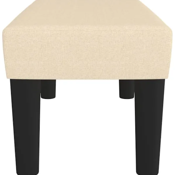 vidaXL Sittpuffar>Bänk gräddvit 70x30x30 cm tyg