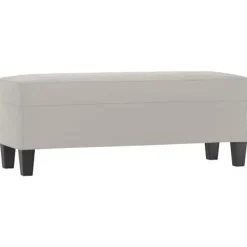 vidaXL Balkongmöbler>Bänk ljus 100x35x41 cm mikrofibertyg