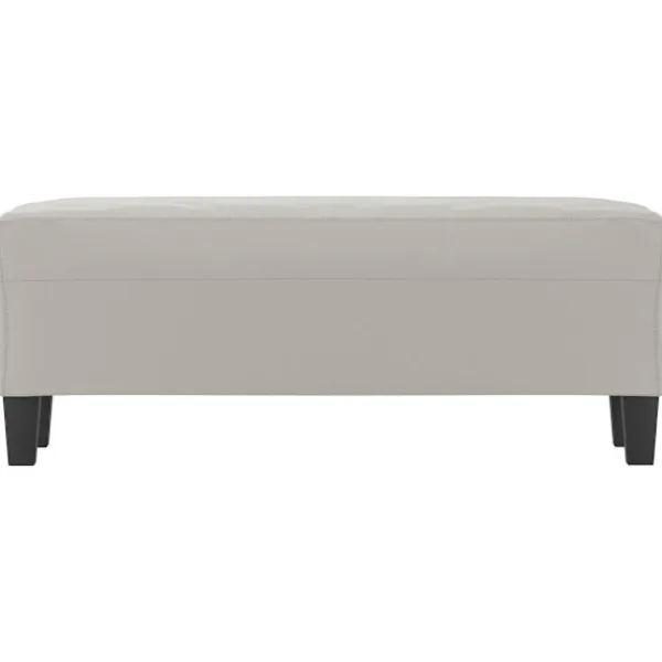 vidaXL Balkongmöbler>Bänk ljus 100x35x41 cm mikrofibertyg