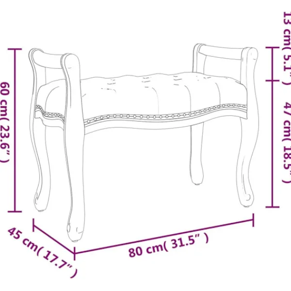 vidaXL Balkongmöbler>Bänk ljus 80x45x60 cm sammet