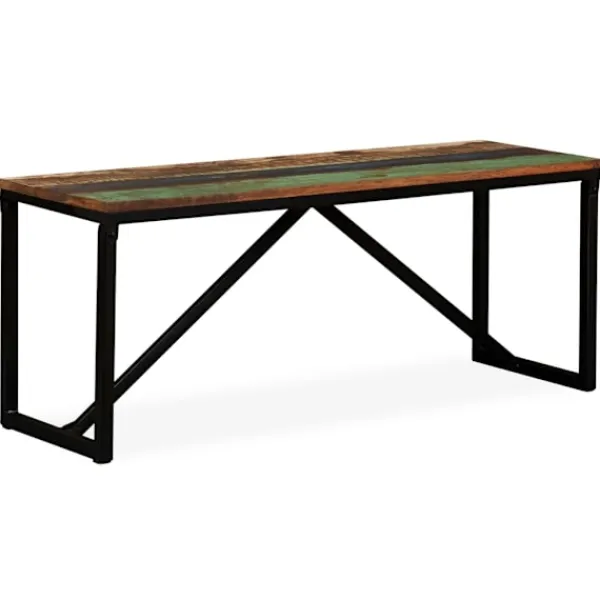 vidaXL Balkongmöbler>Bänk massivt återvunnet trä 110x35x45 cm