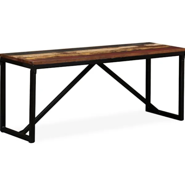 vidaXL Balkongmöbler>Bänk massivt återvunnet trä 110x35x45 cm