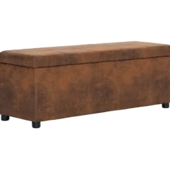 vidaXL Kistor & Koffertar>Bänk med förvaringsutrymme 116 cm konstmocka