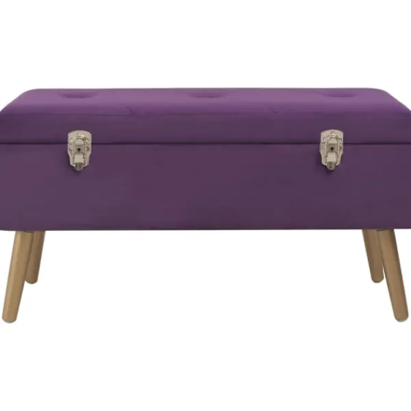 vidaXL Sittpuffar>Bänk med förvaringsutrymme 80 cm sammet