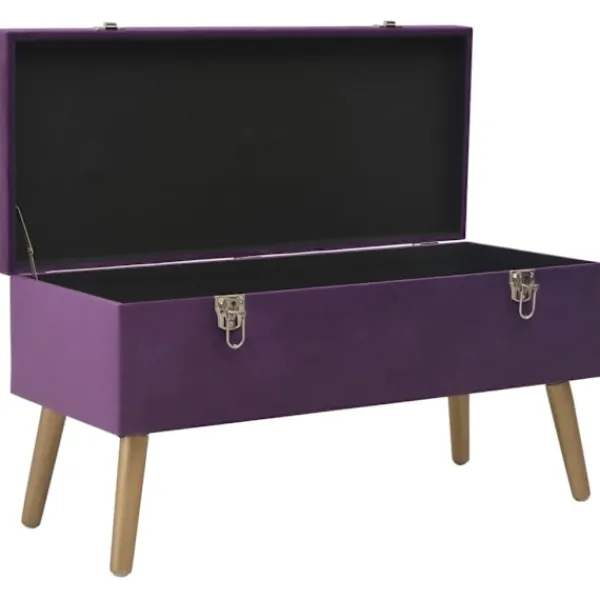 vidaXL Sittpuffar>Bänk med förvaringsutrymme 80 cm sammet