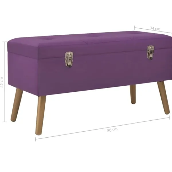 vidaXL Sittpuffar>Bänk med förvaringsutrymme 80 cm sammet