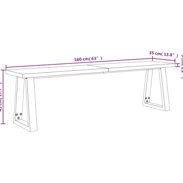 vidaXL Balkongmöbler>Bänk med levande kant 160 cm massivt akaciaträ