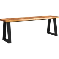 vidaXL Balkongmöbler>Bänk med levande kant 140 cm massivt akaciaträ
