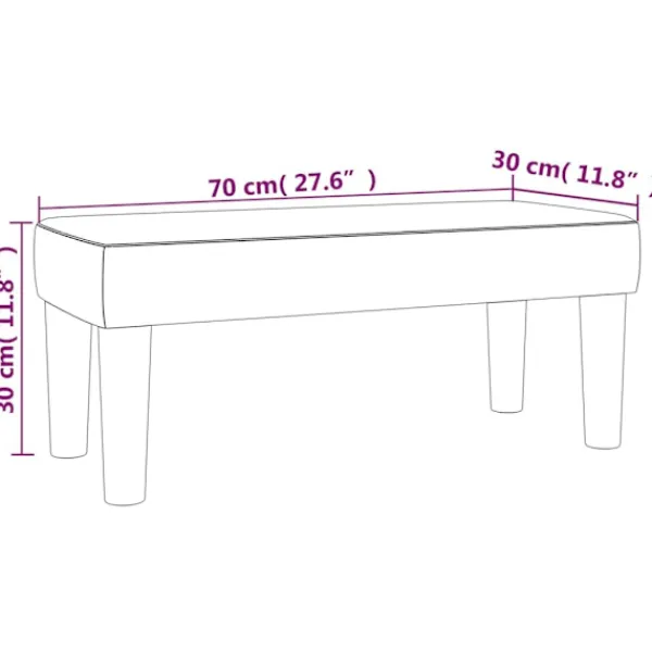 vidaXL Balkongmöbler>Bänk 70x30x30 cm konstläder