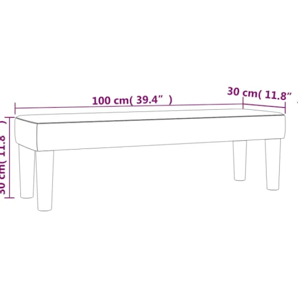 vidaXL Balkongmöbler>Bänk 100x30x30 cm konstläder