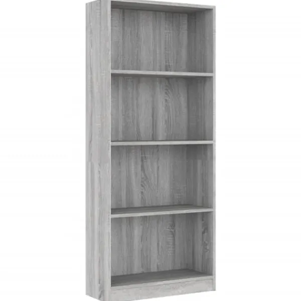 vidaXL Hyllor>Bokhylla 4 hyllor sonoma 60x24x142 cm konstruerat trä