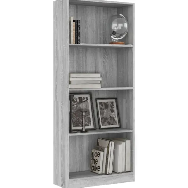 vidaXL Hyllor>Bokhylla 4 hyllor sonoma 60x24x142 cm konstruerat trä