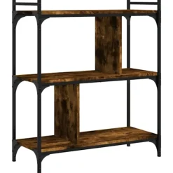 vidaXL Hyllor>Bokhylla 3 hyllplan rökfärgad 76x32x88 cm konstruerat trä Brun